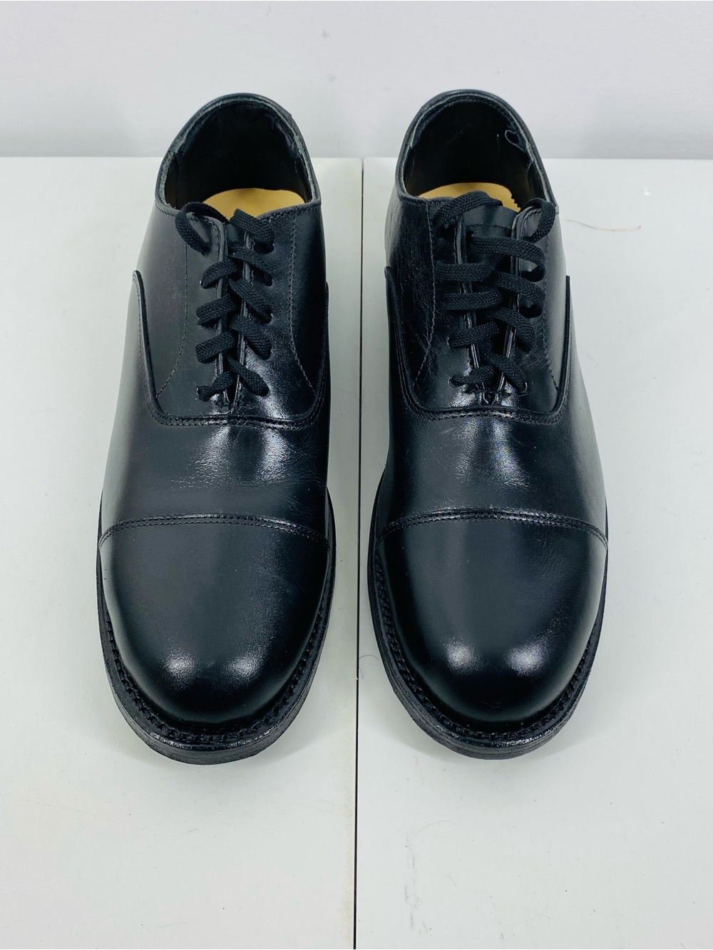 Men's Black Cap-Toe Derby Dress Shoes